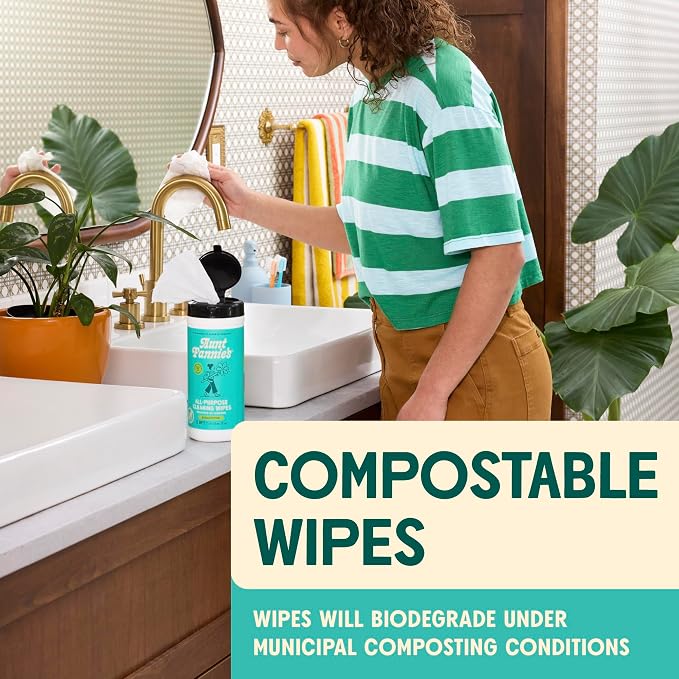 Aunt Fannie's Natural Cleaning Vinegar Wipes, Bright Lemon Scent - Image 6