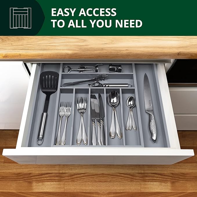 Luxury Bamboo Kitchen Drawer Organizer - Image 6