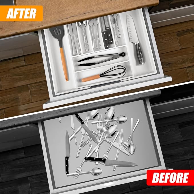 Bellsal Large Premium Bamboo Silverware Organizer - Image 3
