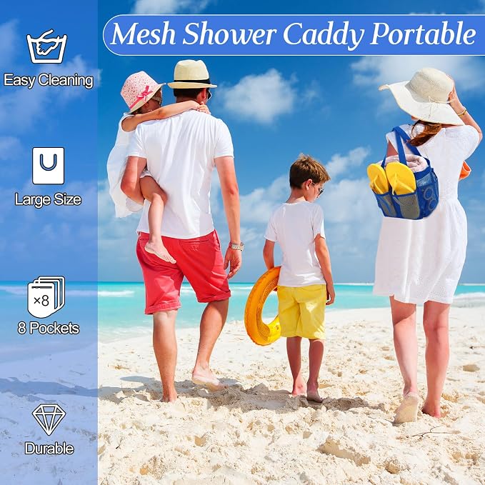 Hillban 4 Pcs Mesh Shower Caddy Portable Large Quick Dry Shower Caddy Basket - Image 5