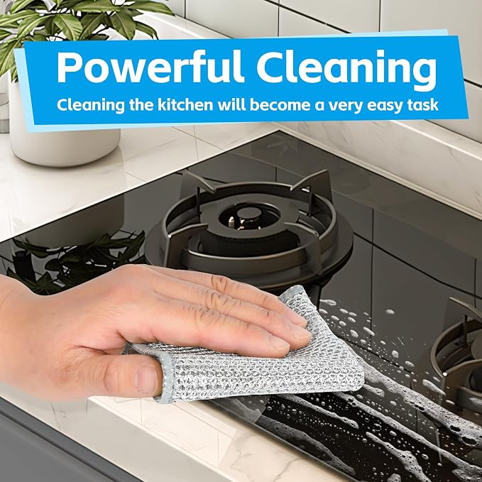 12Pack Multipurpose Wire Dishwashing Rags, Upgrade Non Scratch Wire Dishcloth - Image 7