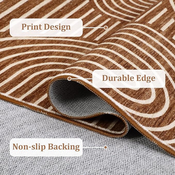 Washable Rug 2x3 Area Rugs for Entryway, Abstract Rug for Bedroom, Soft Rainbow - Image 7