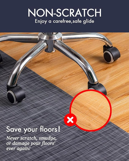 Office Chair Mat for Hardwood Floor Under Desk Computer Rolling Chair Mat for Wood/Tile Floor Non-Slip Heavy Duty Desk Rug PVC Plastic Hard Floor Protector 45"x 53" (Cool Grey)