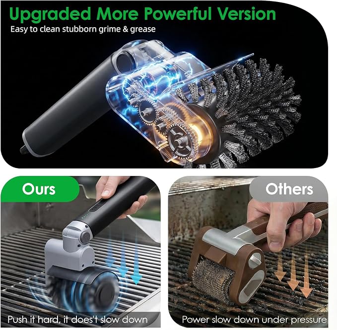 Electric Grill Brush for Outdoor Grill: 3-Speed Power Control BBQ Grill Brush - Image 3