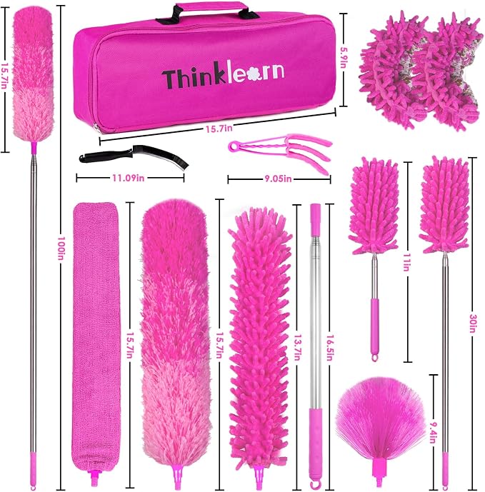 ThinkLearn Microfiber Dusters for Cleaning, Bendable Washable and Extendable - Image 7