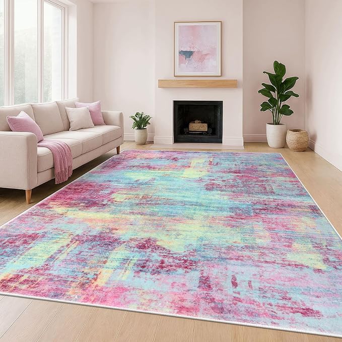IOHOUZE Abstract Area Rugs 9x12 Ft Washable Large Rugs by iOhouze