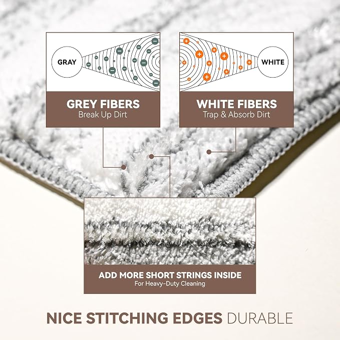 Microfiber Flat Mop Pads, 13-Inch Washable and Reusable Refills, Compatible - Image 2