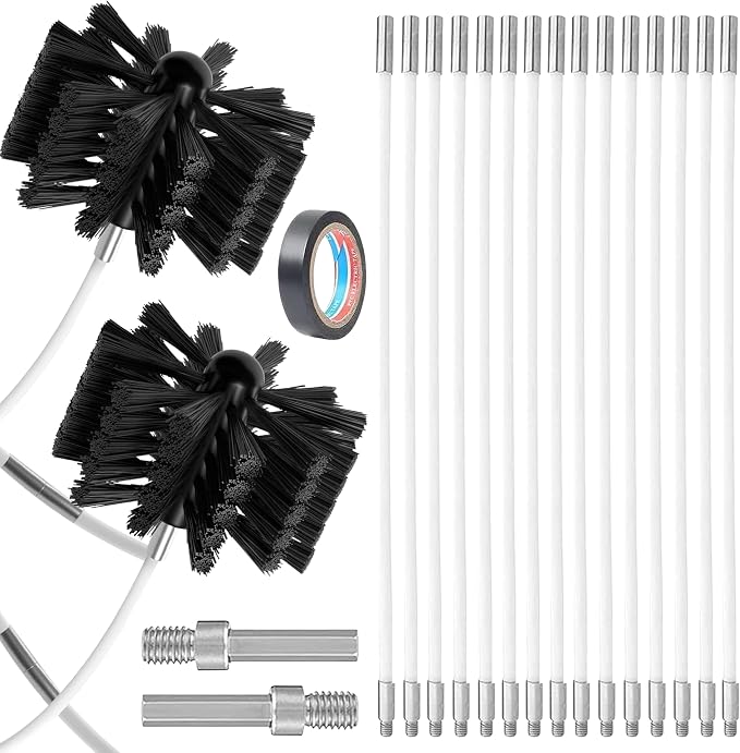 Chimney Sweep Kit Chimney Brush Kit Chimney Cleaning Kit, 20FT Dryer Vent by Unknown