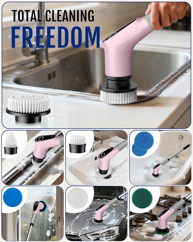Dovety Electric Spin Scrubber, Cordless Cleaning Brush, Shower Scrubber - Image 7