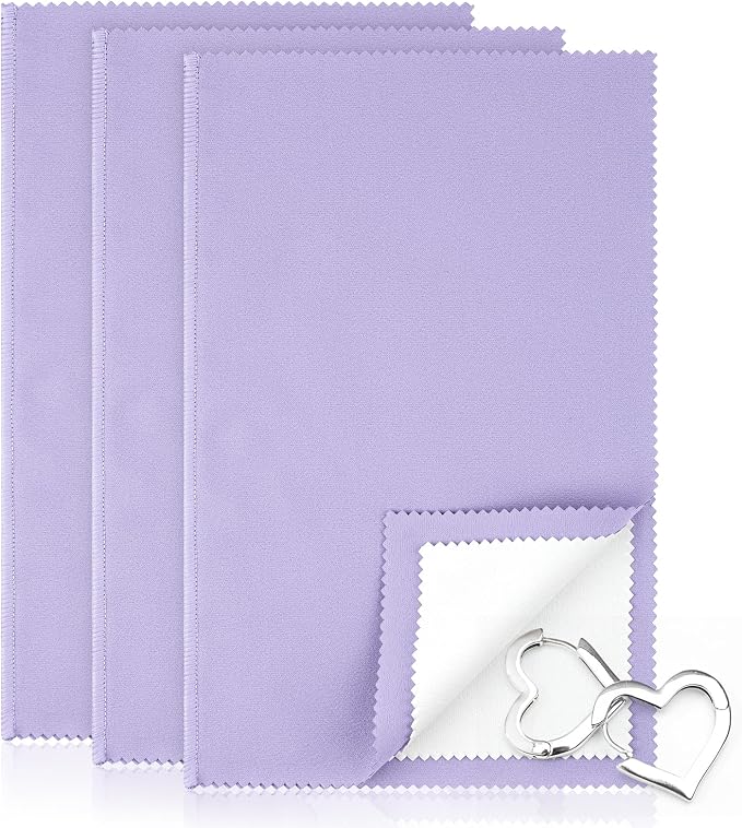 3 Pcs Silver Polishing Cloth, Large 10" X 12.5" Jewelry Cleaner Cloth, Soft by PEASUG
