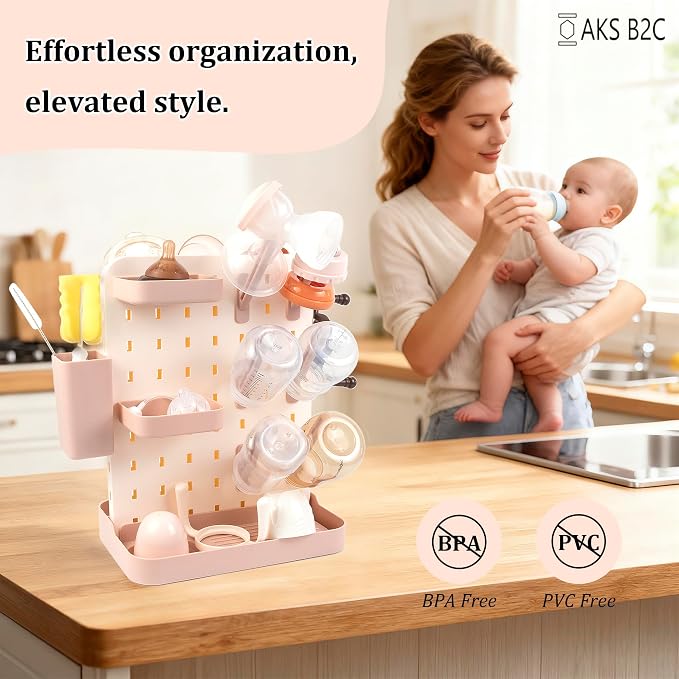 Baby Bottle Drying Rack Space Saving Countertop Vertical Rack - Image 3