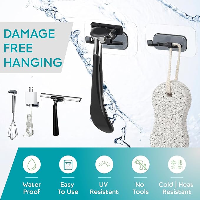 Hook LAB Self-Adhesive Shower Razor Holder, Removable & Reusable Waterproof - Image 3
