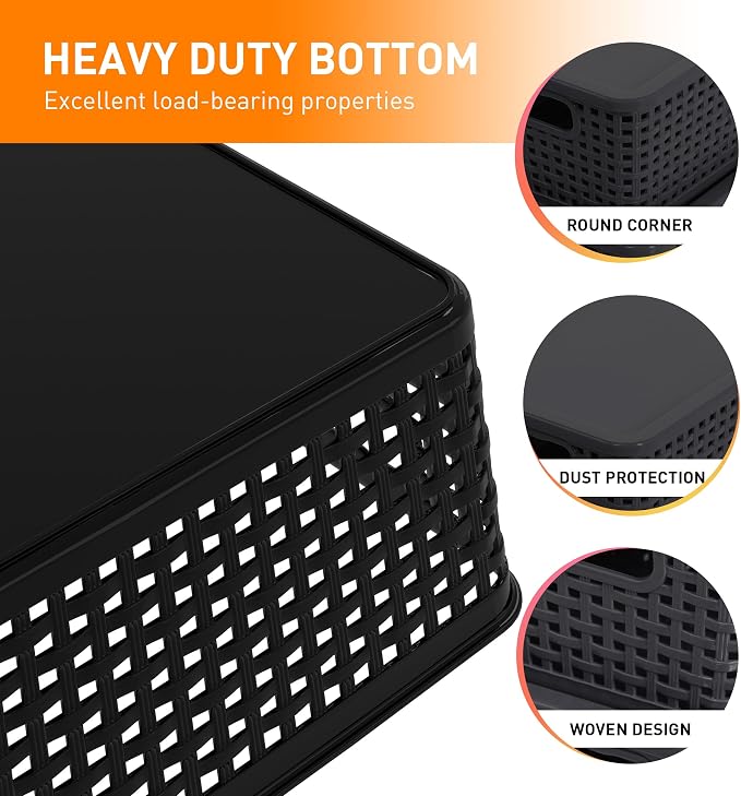 Plastic Storage Baskets With Lid, Storage Bins - Image 3