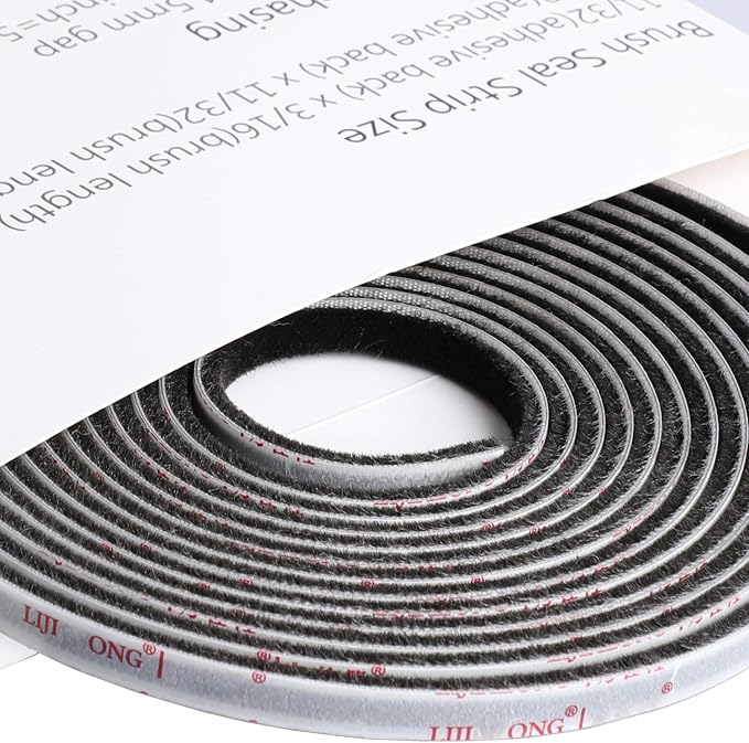 TORRAMI Brush Weather Stripping 11/32 inch x 11/32 inch x 16 ft Seal and Sound - Image 5