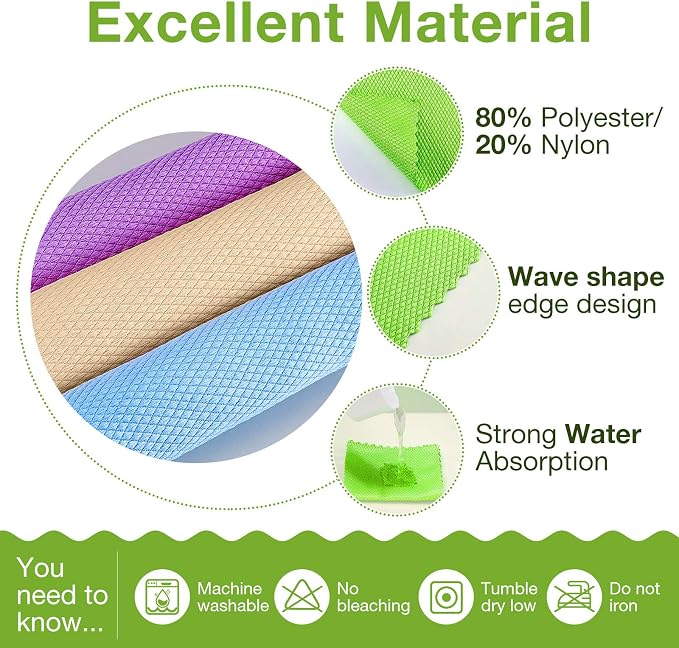 9 Pieces Fish Scale Cloth Microfiber Cleaning Nanoscale Glass Cleaning Cloth - Image 3