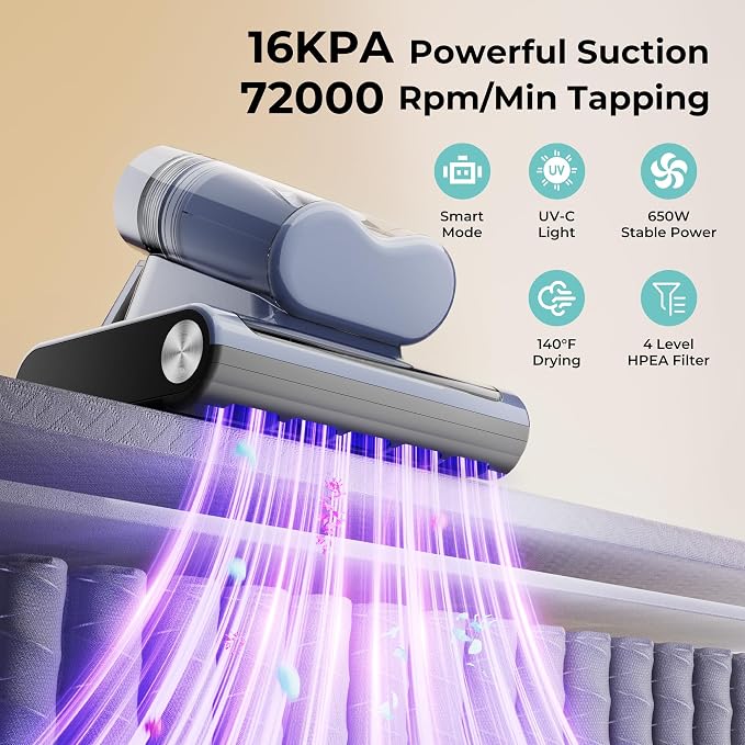 Candy Mattress Vacuum Cleaner, 16Kpa Bed Vacuum Cleaner - Image 2