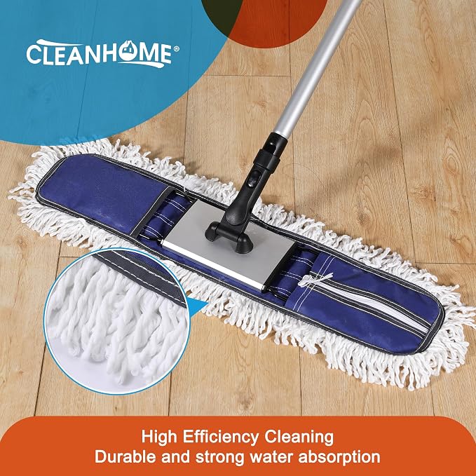 24" Commercial Dust Mop for Floor Cleaning, Heavy Duty Duster Floor Mop - Image 3