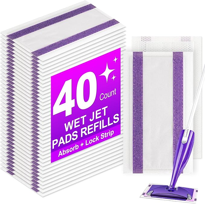 40Pack Mopping Pad Refill for Wetjet Mop Compatible by Cafonil