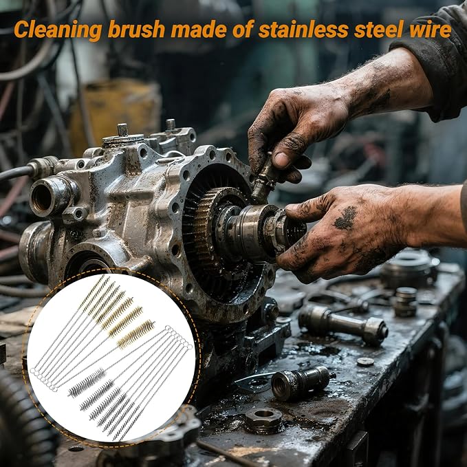 16Pcs Tube Cleaning Brush, Brass Stainless Steel Engine Cleaning Brushes - Image 3