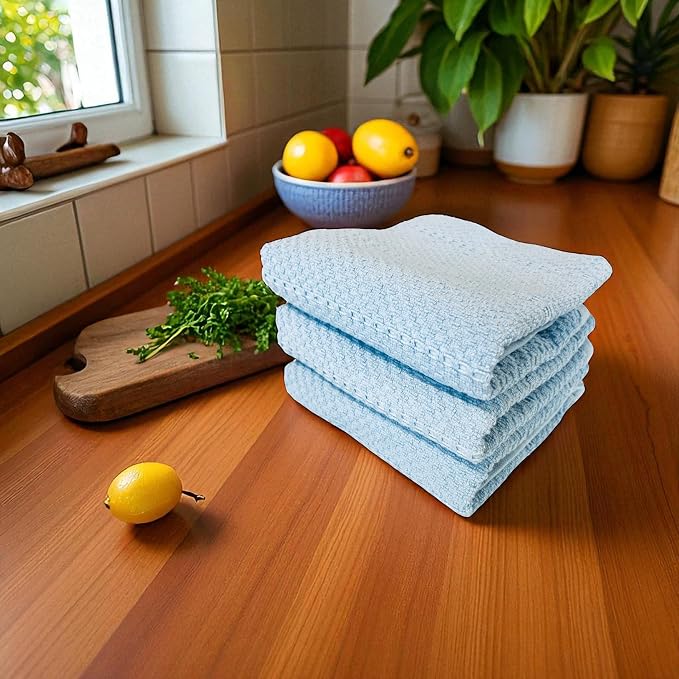 Serafina Home Coastal Sky Light Blue Kitchen Hand Dish Towels: Oversized 28" x - Image 7