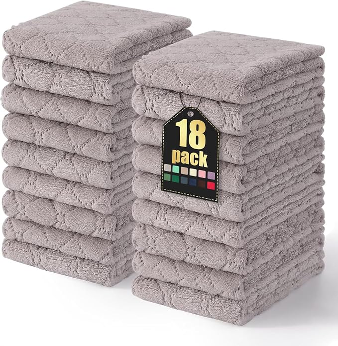 Homaxy 18 Pack Dish Towels for Kitchen, Super Soft and Absorbent Coral Velvet by Homaxy
