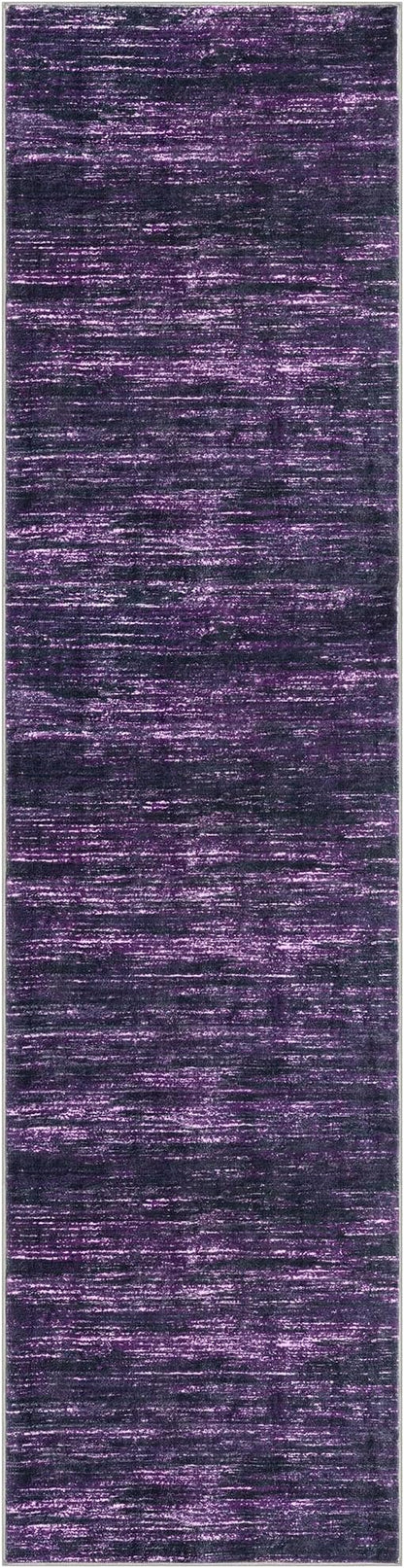 2x8 Modern Abstract Runner Rug for Hallways, Purple White Super Soft Hallway Decor Kitchen Rugs with Non-Slip, Non-Shedding Washable Rug for Entryway Bedroom Indoor