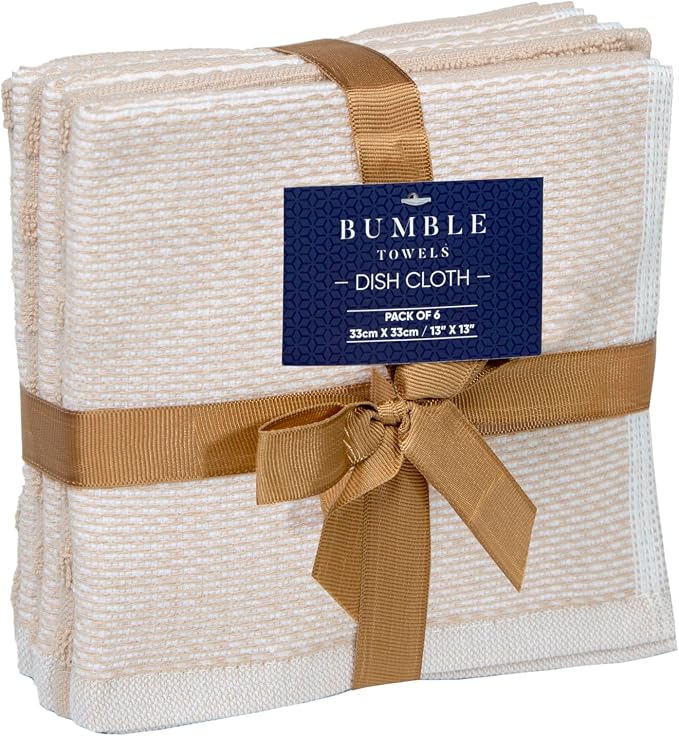 Bumble Premium Dish Cloths 13"x13" | 100% Natural Ring Spun Cotton | 400 GSM | - Image 7