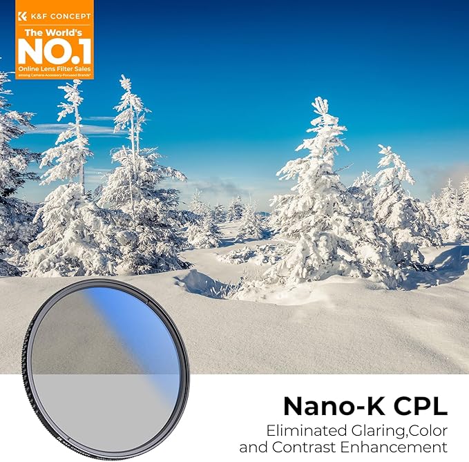 K&F CONCEPT 77mm Circular Polarizer Filter Ultra-Slim 18 Multi-Coated Optical - Image 2