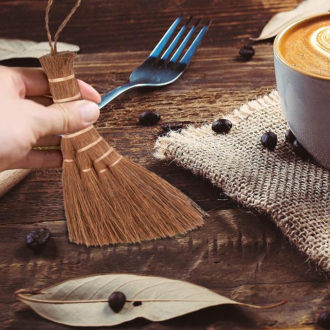 Hand Whisk Broom, 5.9in Small Whisk Broom Hand Held Tea Tray Brush - Image 8