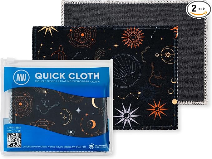 Quick Cloth Microfiber Glasses Cleaning Cloths – 5x7, 2 Pack by MicrofiberWholesale