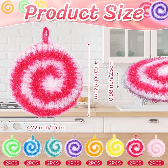Kenning 12 Pcs Dish Scrubber Non Scratch Dish Washing Scrubbers Reusable - Image 2