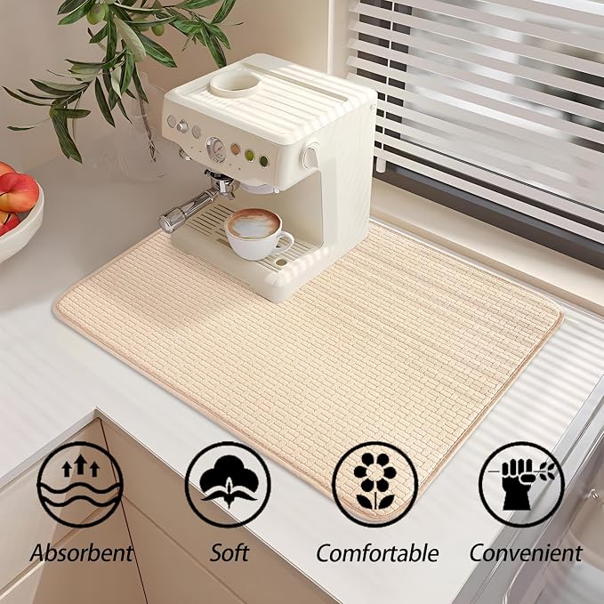 2 Pcs XXL Dish Drying Mats, Absorbent Microfiber Drainer Mat, Large Size 24×17" - Image 3