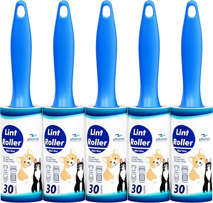Mini Extra Sticky Lint Rollers for Travel by AlbatrossHealthNewEngland