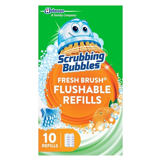 Scrubbing Bubbles Flushable Toilet Bowl Wand Cleaner Refills, Fresh Brush by ScrubbingBubbles