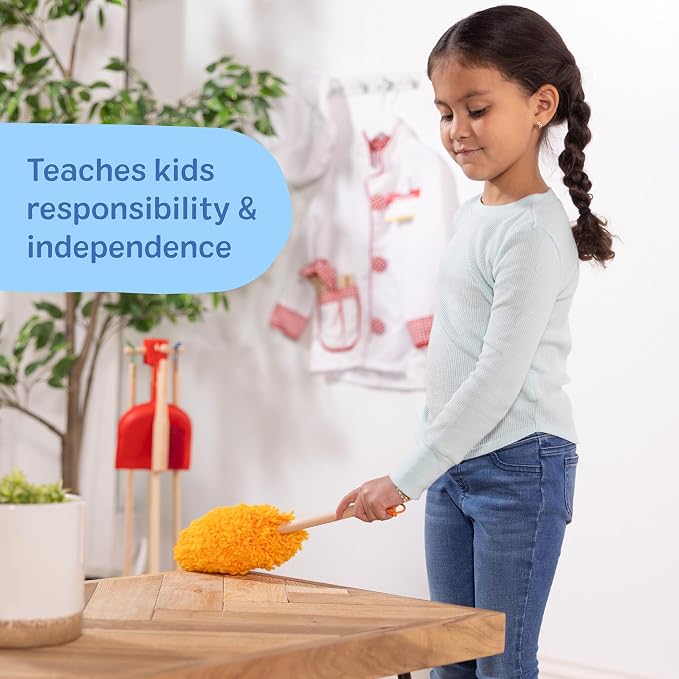 Melissa & Doug Dust Sweep Mop 6-Piece Pretend Play Set, Toddler Toy Cleaning - Image 7