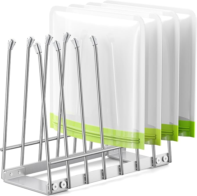 Plastic Bag Drying Rack, Metal Reusable Silicone Ziplock Bag & Bottle Drying by niffgaff