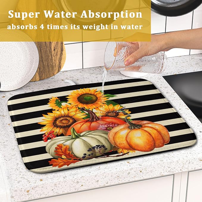 Sunflower Pumpkin Dish Drying Mat - Image 7