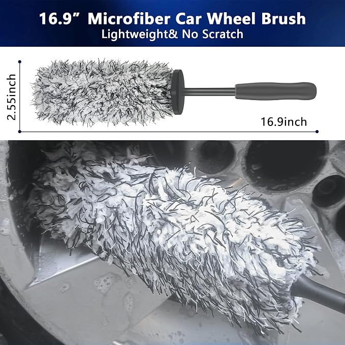 7PCS Car Wheel & Tire Brush Set, Tire Brush, Rims Brush, Microfiber Flat Wheel - Image 3