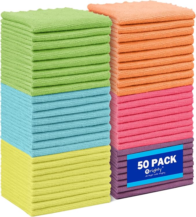 Orighty Microfiber Cleaning Cloth, 50 Pack Highly Absorbent Cleaning Supplies by AllRightinOrighty