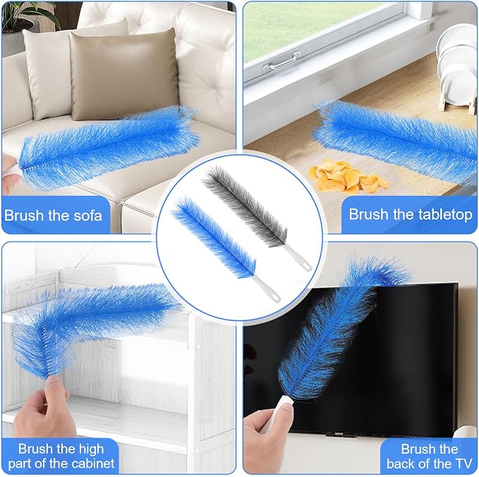 2 Pcs Fan Cleaner Brushes, Bendable Fan Cleaning Brush Cobweb Duster Set - Image 7
