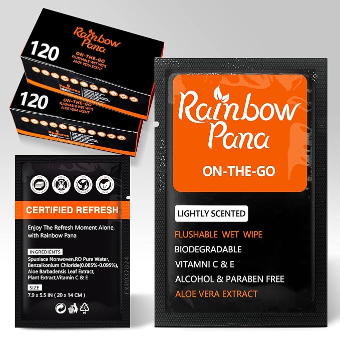 RainbowPana 240 Count Flushable Wipes by RainbowPana