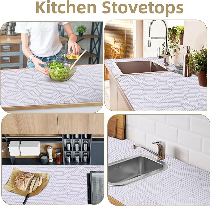 Shelf Liners for Kitchen Cabinets Non Adhesive Shelf Liner Paper Non-Slip - Image 6