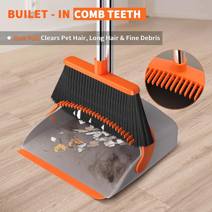 Upgraded Broom and Dustpan Set, Indoor & Outdoor Cleaning - Image 3