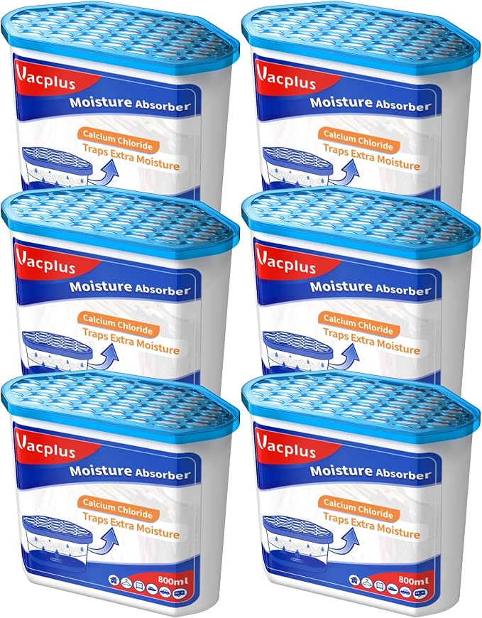 Vacplus Moisture Absorbers 6 pack, 16.0 Oz Portable Humidity Absorber Boxes by Vacplus