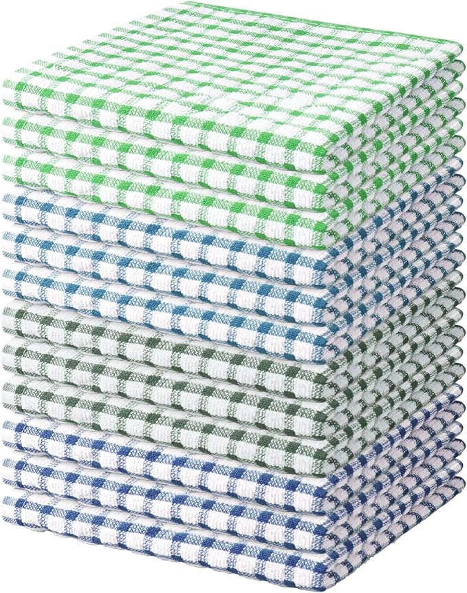 Nialnant 12 Pack Kitchen Dish Rags, 100% Cotton Soft Absorbent Quick Drying by Nialnant