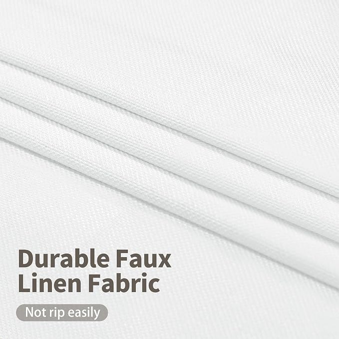 YoungsTex White Linen 100% Blackout Curtains - Image 5