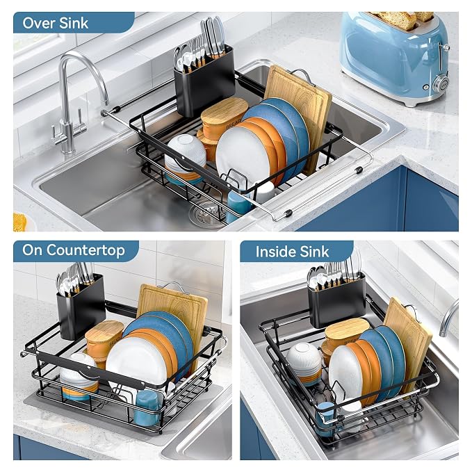 Over the Sink Dish Drying Rack, In Sink Dish Drying Racks, Expandable Dish Rack - Image 2