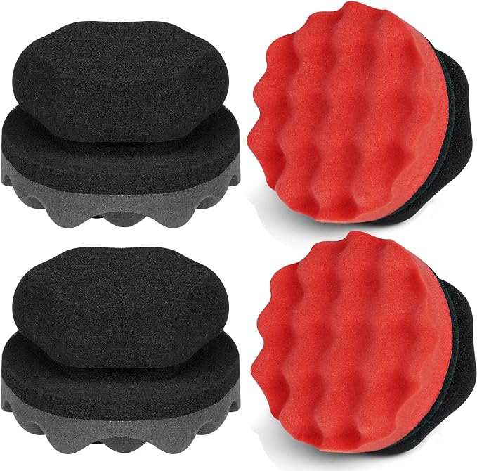 4 Pack Large Tire Shine Applicator Pad, Tire Hex Grip Applicator, Tire Shine by ZHAYAO