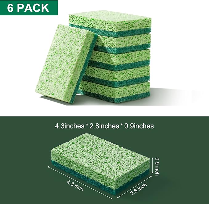 JOYMOOP Clean Sponges, Dual-Sided Non-Scratch Soft Scrub Dish Sponge, Safe - Image 8
