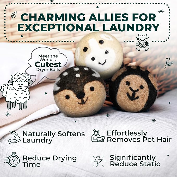 No More Dryer Sheets! Reusable Wool Dryer Balls XL 6-Pack - Image 2